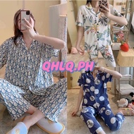 QHLQ.PH Fashion Trendy Adult Korean Cute Printed Cartoon Cotton Sleepwear Terno Pajama Set for Women beautiful