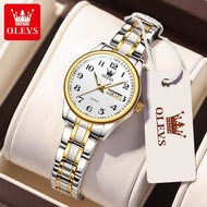 [Aishang watch industry]OLEVS Luxury Quartz Watch for Women Elegant Stainless Steel Watch Luminous Waterproof Week Date Wristwatch Ladies Dress Watch