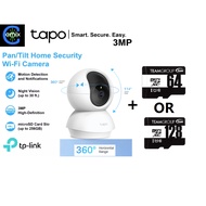TP-Link 3MP/2K Tapo C210 Pan/Tilt Home Security CCTV Wi-Fi Home IP Camera + 64GB /128GB MOMORY CARD