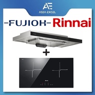FUJIOH FR-MS2390R 90CM SLIMLINE HOOD WITH TOUCH CONTROL + RINNAI RB-7012H-CB 2 ZONE INDUCTION HOB WITH TOUCH CONTROL