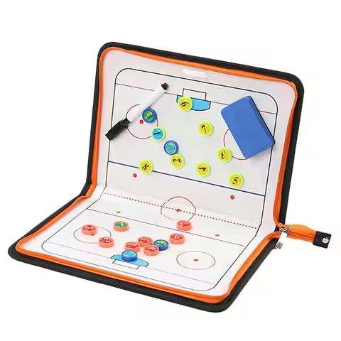 Foldable Ice Hockey Tactical Board PU Magnetic Hockey Training Match Coaching Clipboard Lightweight 