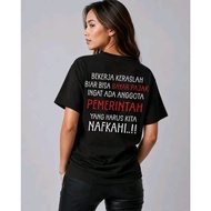 Donatur T-shirt Works Hard, Let's Pay at Tax, 24s Combed Cotton, Men's Wanita