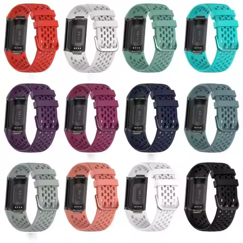 Breathable Rubber Strap For Fitbit Charge 5 6 Band Replacement watchband For Fit bit Charge5 6 Smart