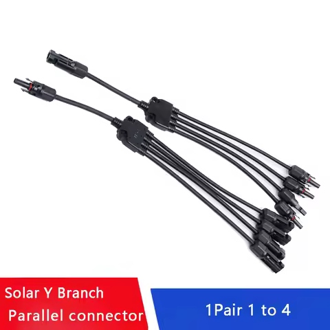 1 Pair 4 To 1 Y Type Solar PV Branch Parallel Cable Connector Adapters 1000V 30A With 4mm2 Solar Cab