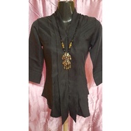 SET KEBAYA HITAM SAIZ S KAIN PARIO BATIK IKAT WRAP BUCKLE RAYA 2023 MURAH LELONG CLEARANCE STOCK KUT