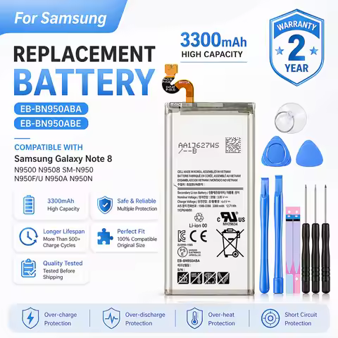 EB-BN950ABA EB-BN950ABE 3300mAh Replacement Capacity Battery For Samsung Galaxy Note 8 N9500 N9508 N
