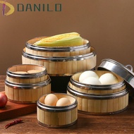 DANILO Bamboo Steamer For Cooking Gift Idea Chinese Dim Sum Kitchen Gadget Bamboo Lid Food Steamer