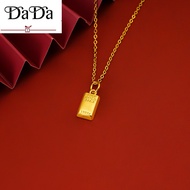 Gold 916 Original Malaysia Small Gold Brick 999 Gold Necklace Women's Gold Bar Set Chain Pendant