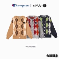 Nya x Champion 聯名款 菱形 撞色 落肩款 减齡 撞色 洋氣 針織 毛衣