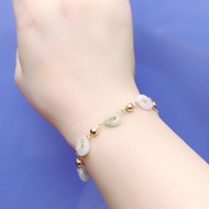 Jade & 10k gold bracelet