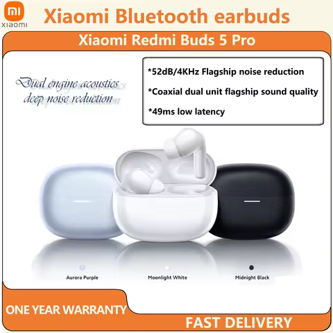 New Global Version Xiaomi Redmi Buds 5 Pro 52dB Active Noise Cancellation Bluetooth 5.3 Wireless Ear