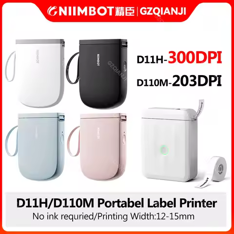 300dpi Niimbot D11 Mini Portable Thermal Printer Thermal Adhesive Label Maker 203pdi D110M Printer F