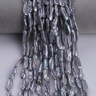 8-10mm grey color freshwater biwa pearl strand for jewelry making