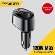 Essager 120W USB C Car Charger with 85W Car Port Car Charger Adapter for Xiaomi iPhone 16 15 14 MacB