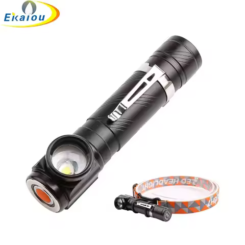 New 2 in1 1000 Lumen T6 USB LED Headlight Flashlight Torch Camping 18650 Battery Headlamp