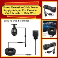 DSS Power Extension Cable Power Supply Adapter Flat Extender Cord,Female to Male Wire