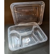 10pcs BENTO BOX Microwavable Container / Food Plastic Container 4 DIVISION(RE-4D)