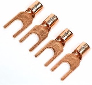 Terminal Crimp Y Plug Spade Plug OFC 3N 99.96% Cu Oxygen-Free Copper Non-Plated Speaker Cable Connec