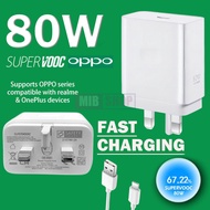 For OPPO 80W SUPERVOOC Fast Charger Travel Adapter With USB to Type-C Cable Support Flash Charging U