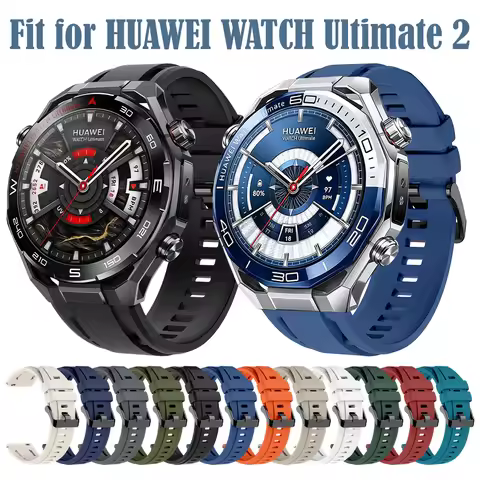 Silicone Watch Band for Huawei Watch Ultimate 2 Breathable Soft 22mm Dual-Color Official Watchband F