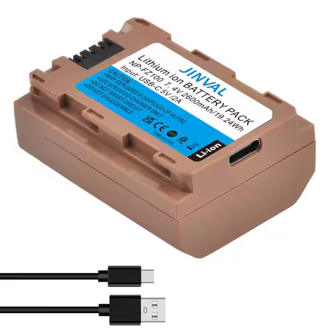 JINVAL NP-FZ100 Battery USB-C Input 2600mAh NPFZ100 Batteries For Sony A7IV A7C A7CII A7CR A7S3 FX3 