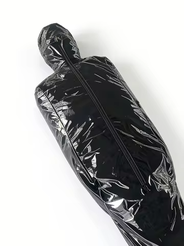 Plus Size Exotic PVC Mummy Sleeping Bag Bodystocking Adult Tights PU Full Coat Zentai Glossy Patent 