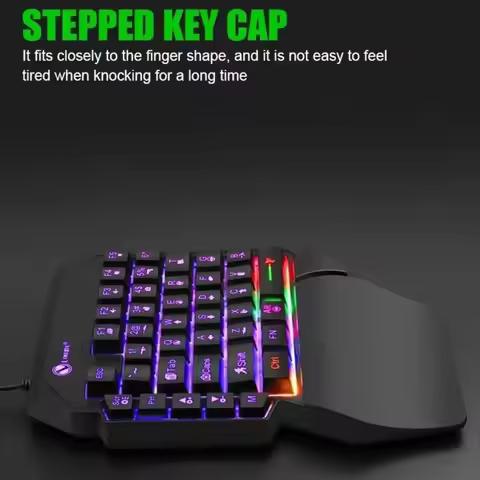 USB Keyboard Mini One Handedly Keyboard USB Ultra-slim Gaming Keyboard 35 Keys Backlight Single Hand