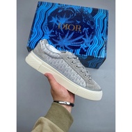 Dior B33 Suede Round Toe Lace-Up Sneakers - Gray | Suitable for Men & Women