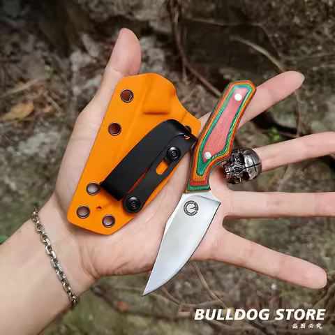 CRETACE EDC Fixed Blade Knife Wood Handle Mini Outdoor Camping Survival Bushcraft Original Tactical