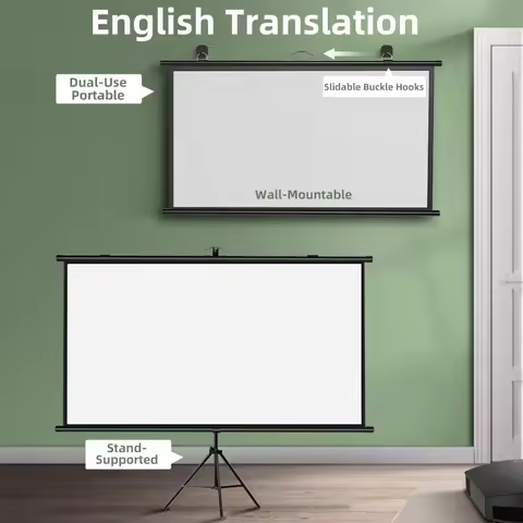 XBJ Portable Projector Screen with Stand,72/100inch Outdoor Projector Screen 16:9 and Tripod Stand L