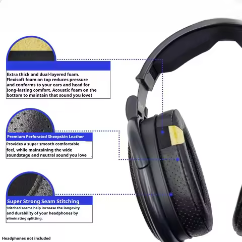 Upgrade Sheepskin Replacement Ear Pads Compatible with Sennheiser HD600, HD650 HD660S HD545 Headphon