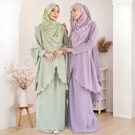 Sulam Baju Kurung Moden Hitam Baju Raya Kebaya Ironless Purple Muslimah Kurung Nikah Tunang Perempua