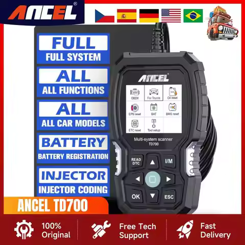 ANCEL TD700 OBD2 Scanner for Toyota/Lexus/Scion All System Transmission TPMS Relearn ABS Engine Car 