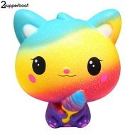 Cute Cartoon Cat Holding Ice Cream Soft Squishy Slow Rising Toy Stress Reliever