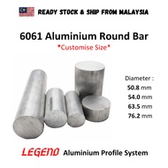 50.8mm 54mm 63.5mm 76.2mm Aluminium Round Bar Rod 6061 Customise Length Dimension