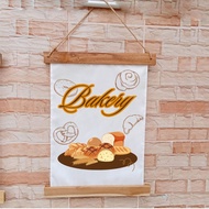 Raw Cloth Sign Good Fabric Printed Pattern 30*40 cm With Bamboo + Hanging Rope Bak009 Food Snacks De