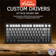 ATTACK SHARK X85 ,2.4G ,RGB ,TFT 、,, Win&mac  ATTACK SHARK X85 Papan Kekunci Mekanikal Bluetooth, ti