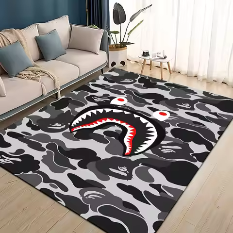 27 Style New B-BAPE Cartoon Rug Carpet for Living Room Bedroom Home Decor,kids Play Non-slip for Sof
