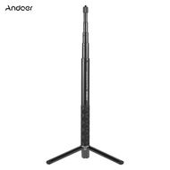 Andoer invisible selfie stick 1/4 "screw 28cm-110cm adjustable length with  desktop tripod for Insta360 One X/one/Evo camera