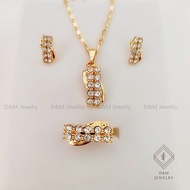D&amp;M Jewelry 14K Saudi Gold Zircon Jewelry Set