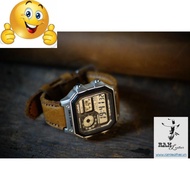 BROWN GOLD GENUINE LEATHER WATCH STRAP - CASIO AE1200/SEIKO RAM CLASSIC 1989 - RAM LEATHER.