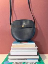 Christian Dior Shoulder Bag中古美品深藍色皮革側肩包斜背袋