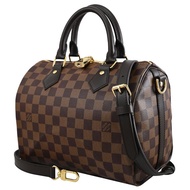 Louis Vuitton LV N41368 Speedy 25 棋盤格附背帶波士頓包(附鎖組)