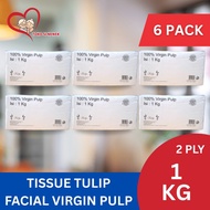 TISSUE [6 PACK PACK] TISSUE PULP 1 KG | TULIP TISSUE 1000 GRAMS | Facial Tissue