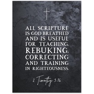 2 Timothy 3:16 All Scripture is God Breathed Christian Bible Verse Quote Scripture Typography Extra 