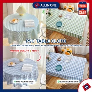 🏅️𝐏𝐑𝐄𝐌𝐈𝐔𝐌 PVC Table Cloth (4-6 Seat Round/Rectangle) Alas Meja Makan Kalis Air  Waterproof INS防水格子桌布