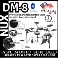 NUX DM-8 5 Piece Professional Digital Electronic Drum Set With Remo Mesh Head / DM8 / DM 8 with DA-3