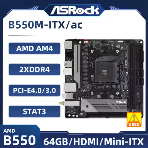 B550 Motherboard ASROCK B550M-ITX/ac Motherboard AM4 support yzen 9 5900X 5600 4600G 3200G 3600 5700