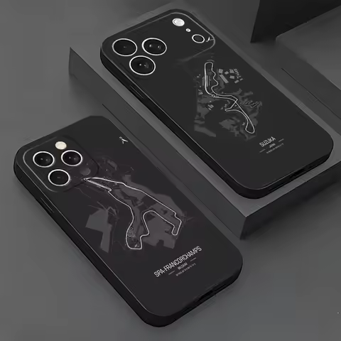 Soft Phone Case For iPhone 17 16 Pro Max 15 F1 Track Map 16E 17E 14 Plus 13 Mini 12 XS 7 SE 8 Air Bl