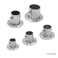 searchddsg Stainless Steel Pole Socket Flange Rod Holder Wall Mount  Bracket for Closet Wardrobe Shower Curtain Rod Silv